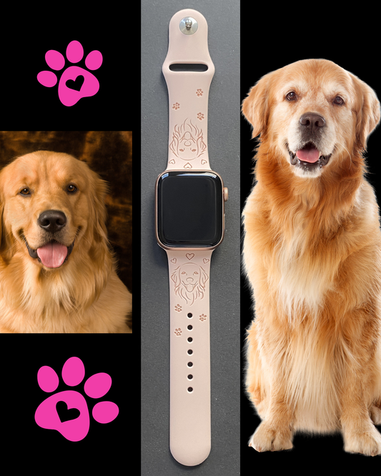 Happy Golden Retriever Dog Watch Band For Apple Watch