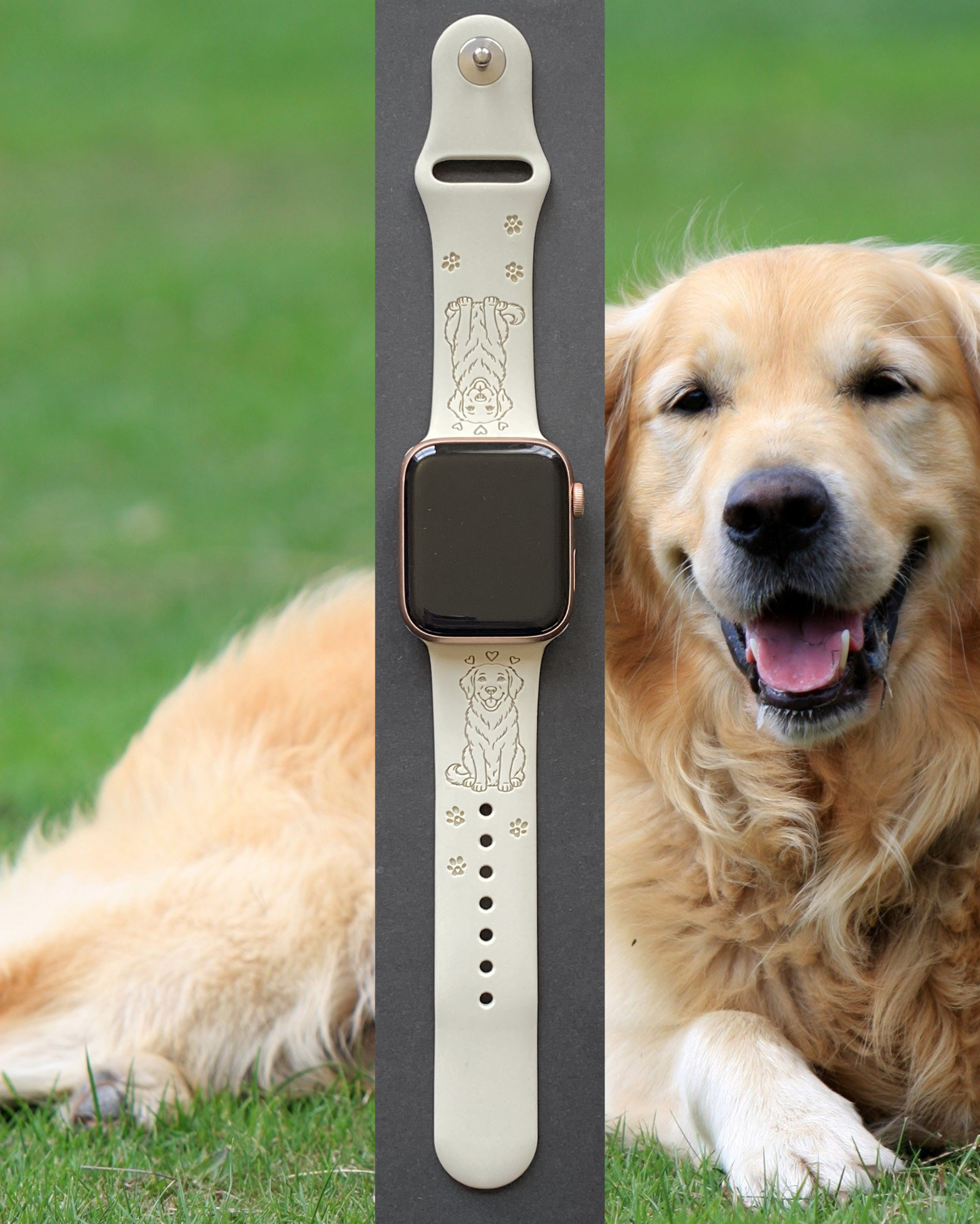 Joyful Golden Retriever Dog Watch Band For Apple Watch