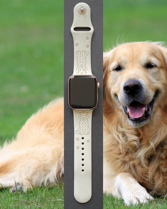 Joyful Golden Retriever Dog Watch Band For Apple Watch