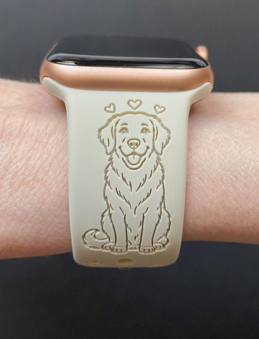 Joyful Golden Retriever Dog Watch Band For Apple Watch