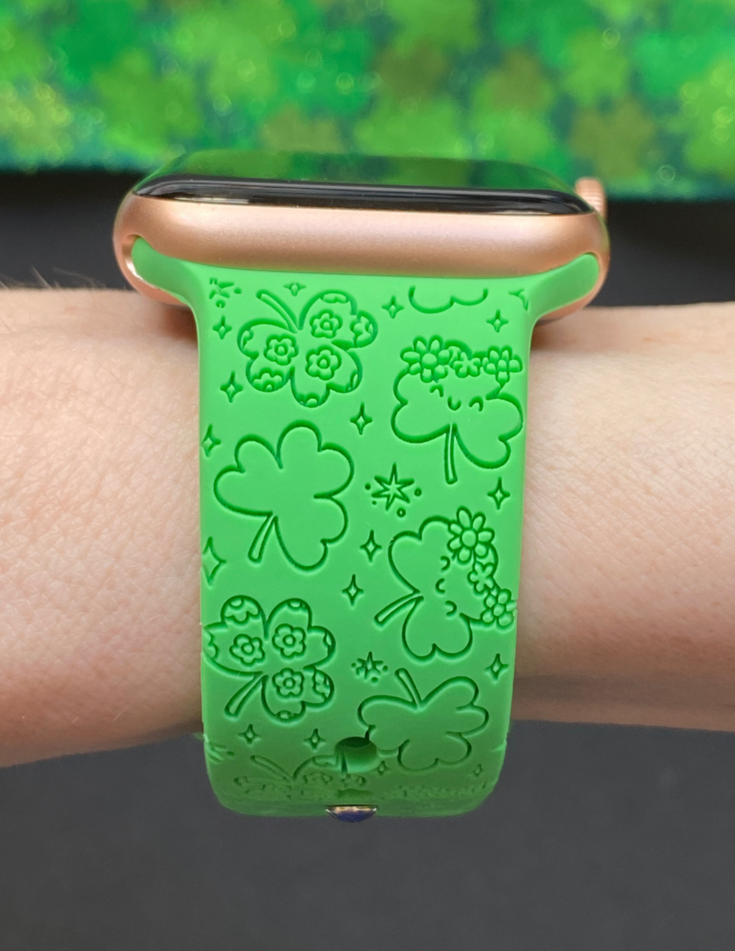 St Patty's Day Clover Floral Watch Band For Apple Watch