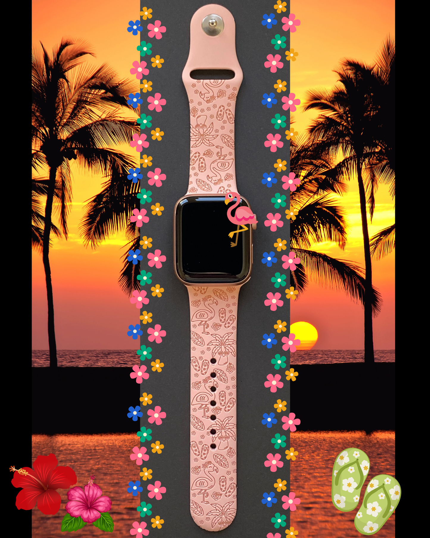 Groovy Flamingo Watch Band For Apple Watch