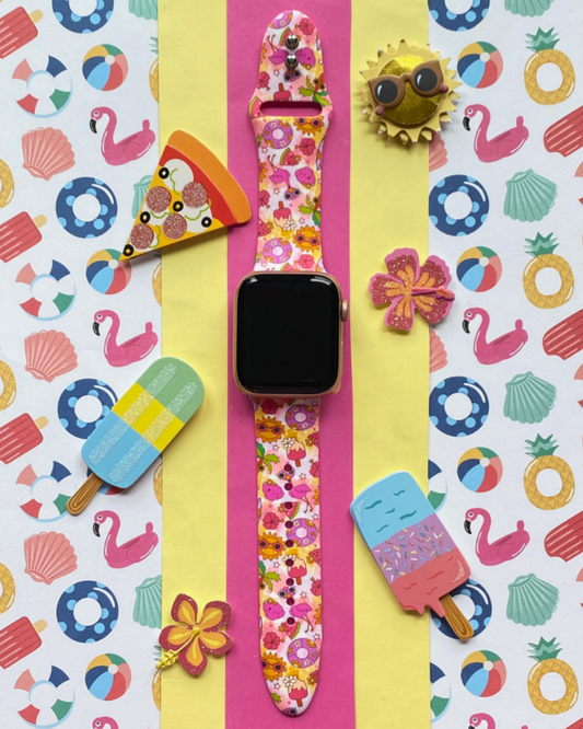 Groovy Flamingo Summer Watch Band For Apple Watch