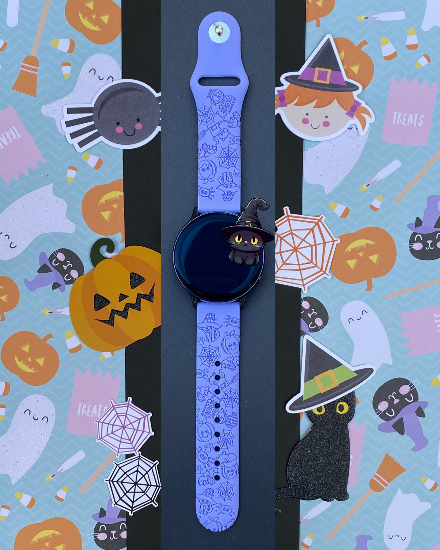 Halloween Cat Lover 20mm Samsung Galaxy Watch Band