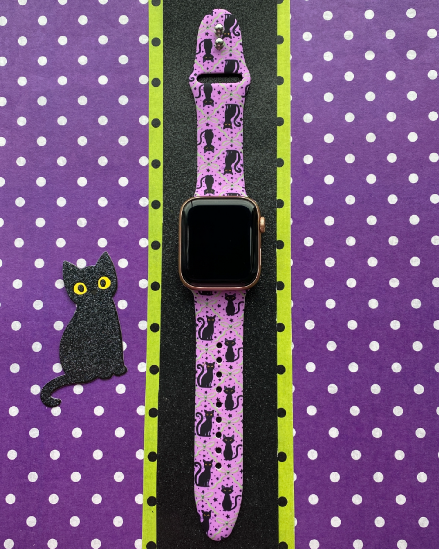 Spooky Black Cats Watch Band For Apple Watch