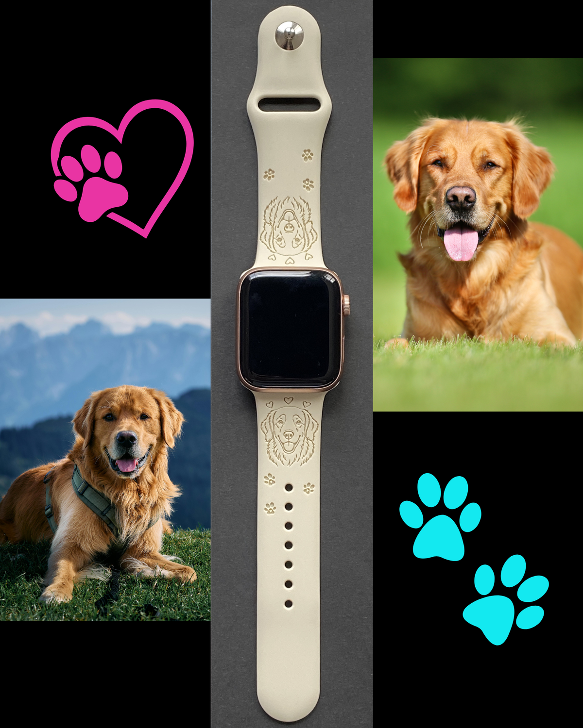 Cute Golden Retriever Watch Band For Apple Watch