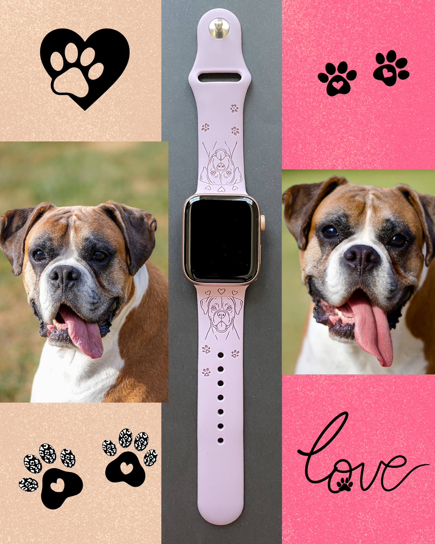 Happy Boxer Dog Watch Band For Apple Watch