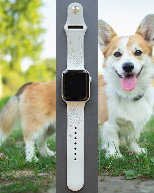 Happy Corgi Dog Watch Band For Apple Watch