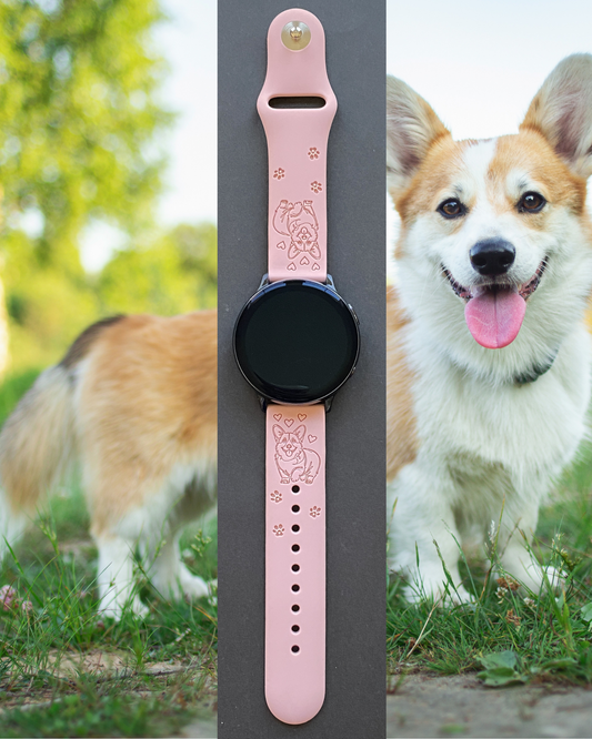 Happy Corgi 20mm Samsung Galaxy Watch Band