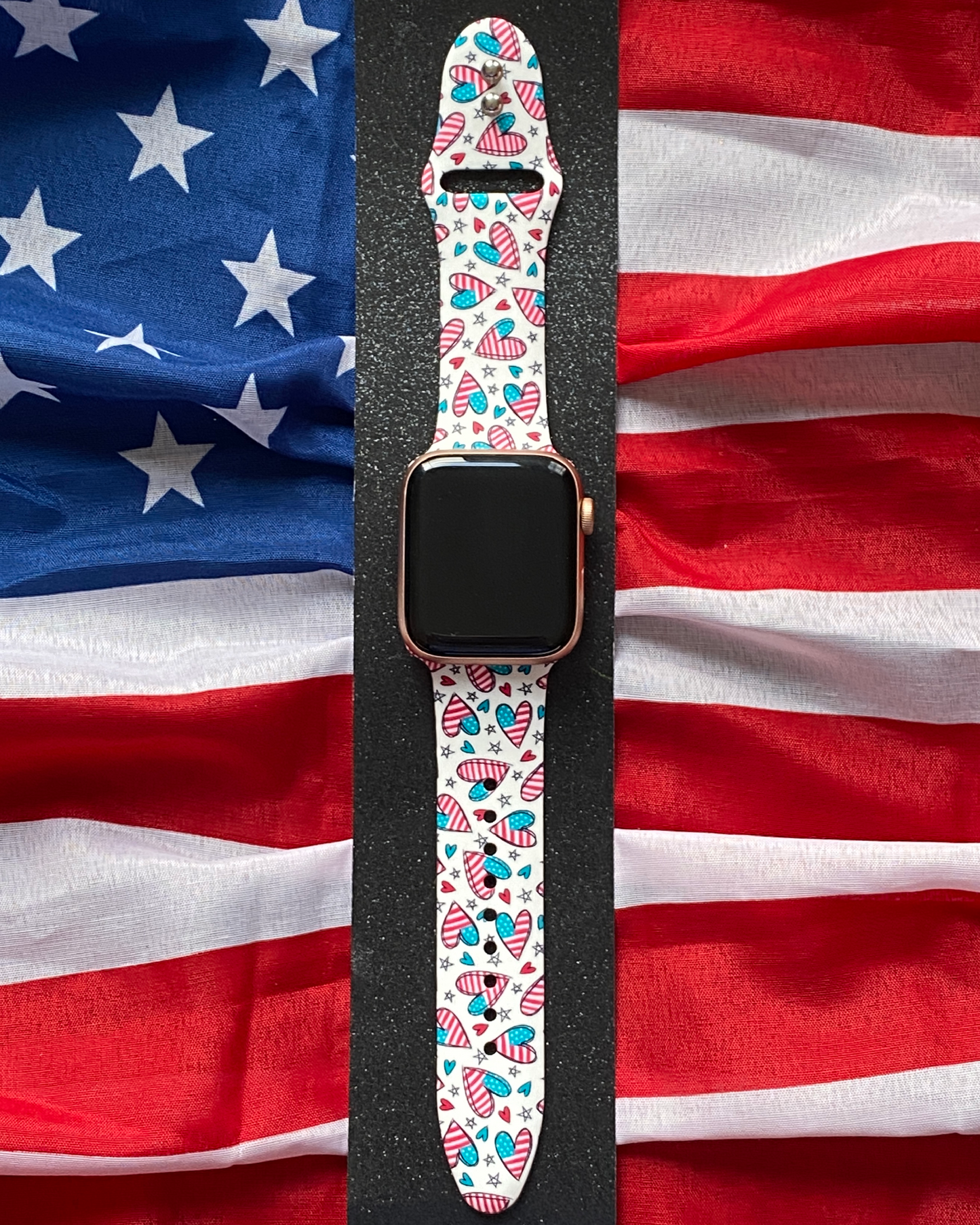 4th of July Hearts Watch Band For Apple Watch