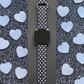 Valentine Hearts Black Fitbit Versa 1/2 Watch Band