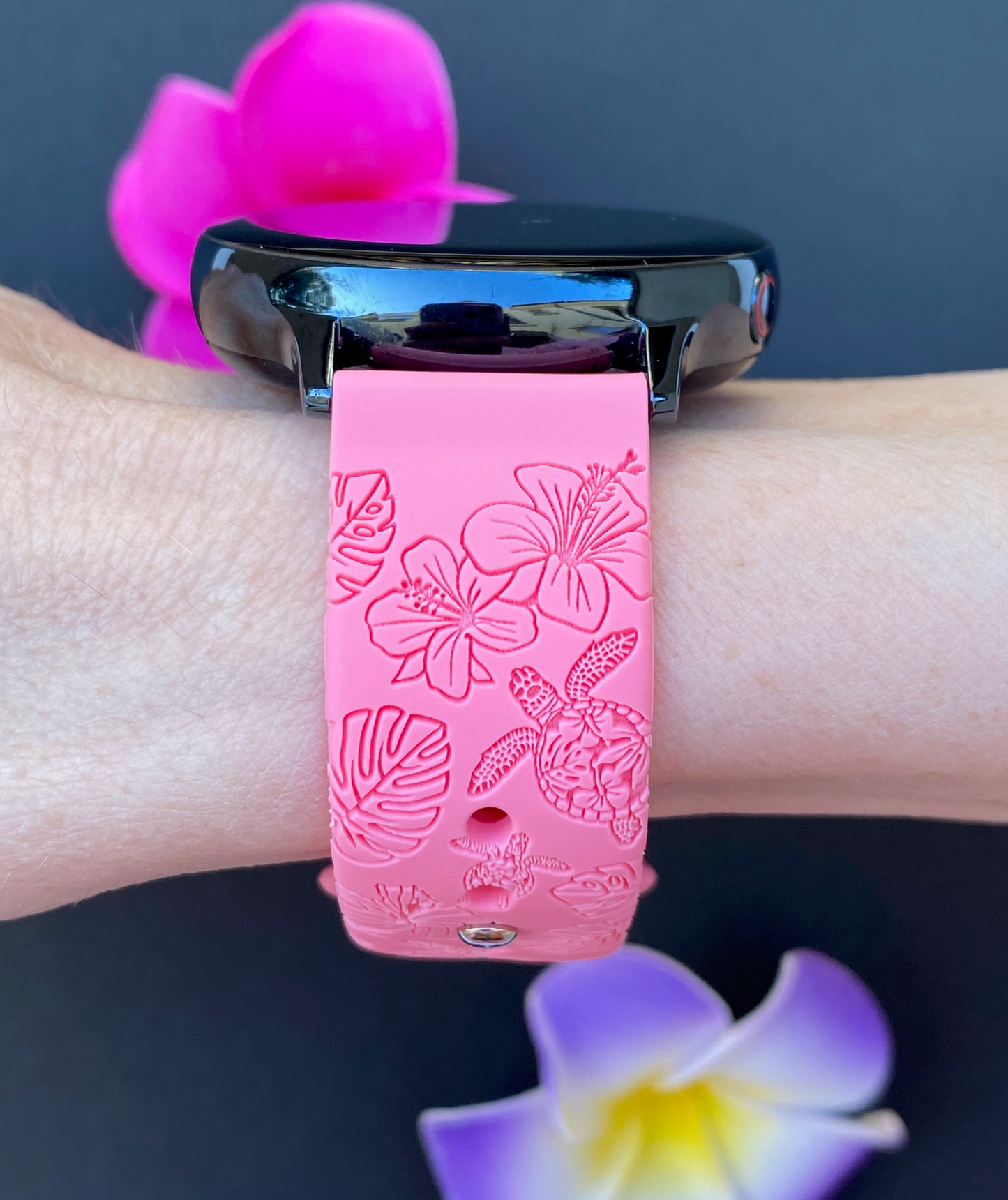 Hibiscus Turtles 20mm Samsung Galaxy Watch Band