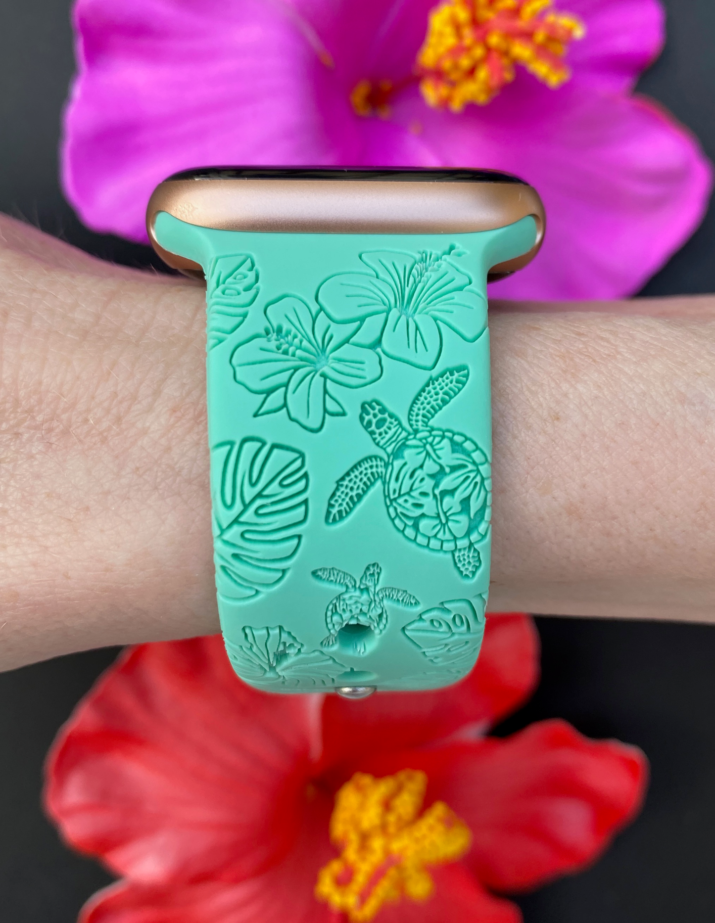 Hibiscus Turtles Apple Watch Band