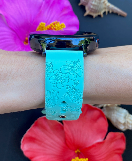 Hibiscus Turtles 20mm Samsung Galaxy Watch Band