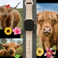 Highland Cow Floral Watch Band For Apple Watch