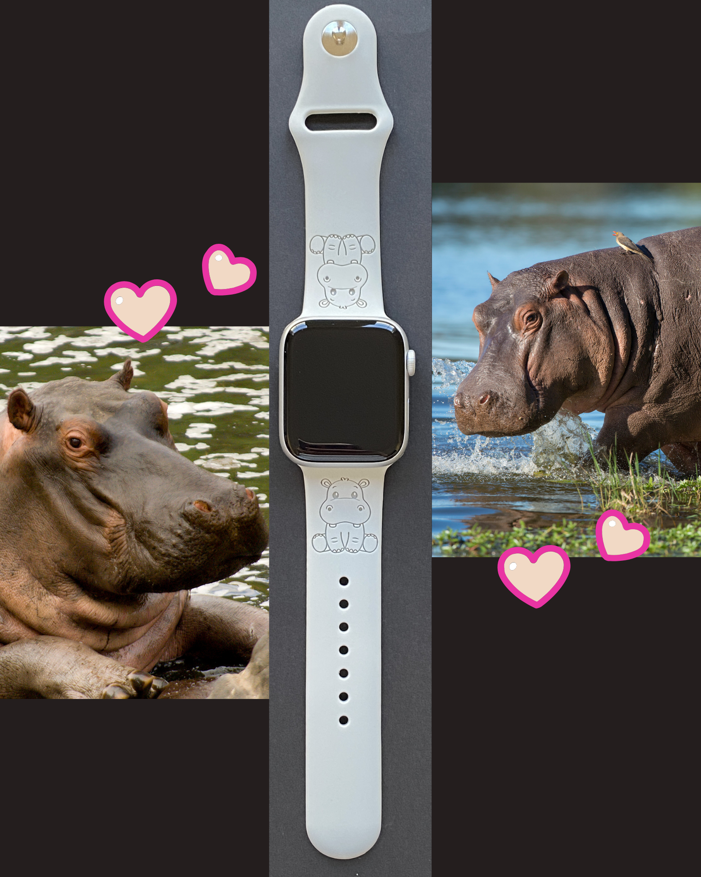 Cute Hippopotamus Watch Band For Apple Watch
