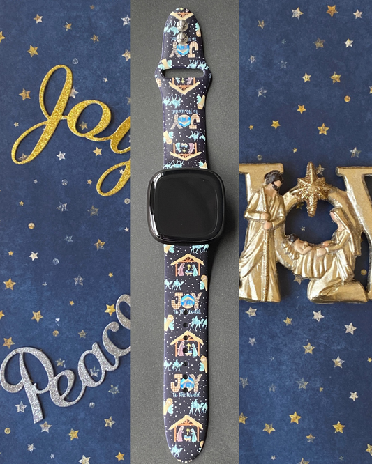 Christmas Nativity Scene Fitbit Versa 3/Versa 4/Sense/Sense 2 Watch Band