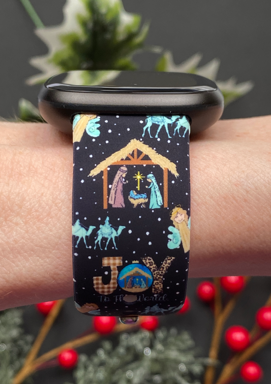 Christmas Nativity Scene Fitbit Versa 3/Versa 4/Sense/Sense 2 Watch Band