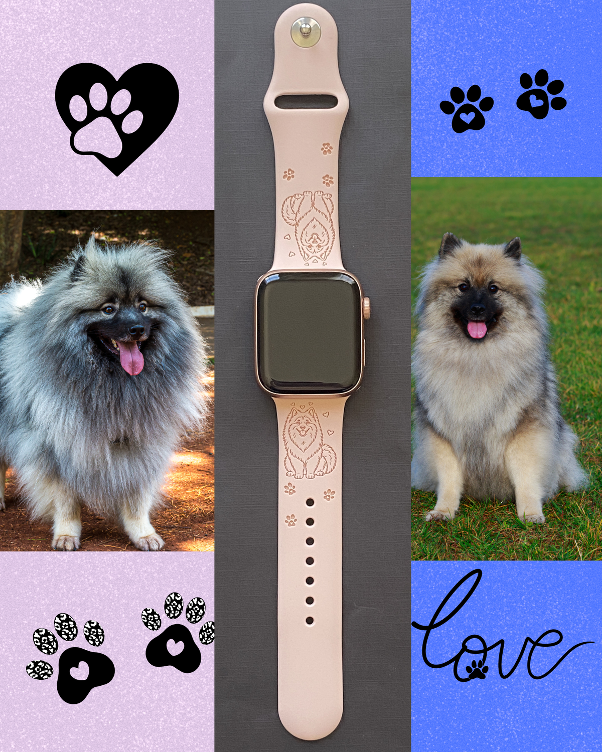 Keeshond Dog Watch Band For Apple Watch