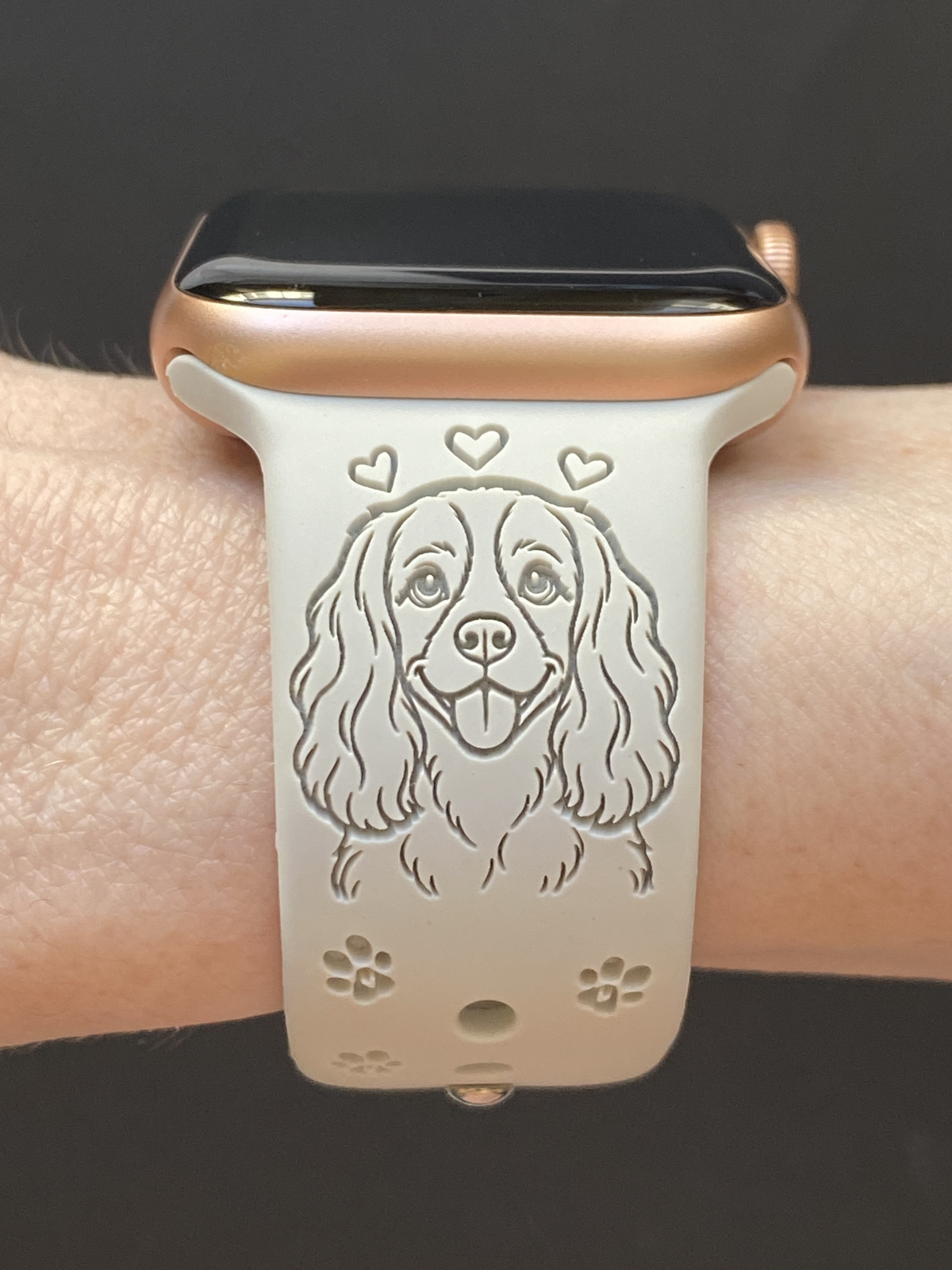 Happy Cavalier King Charles Spaniel Dog Watch Band For Apple Watch