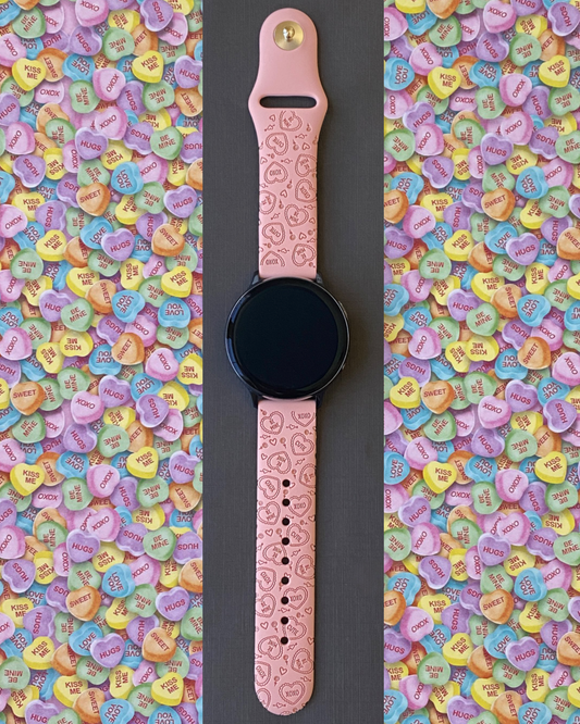 Candy Lace Hearts 20mm Samsung Galaxy Watch Band