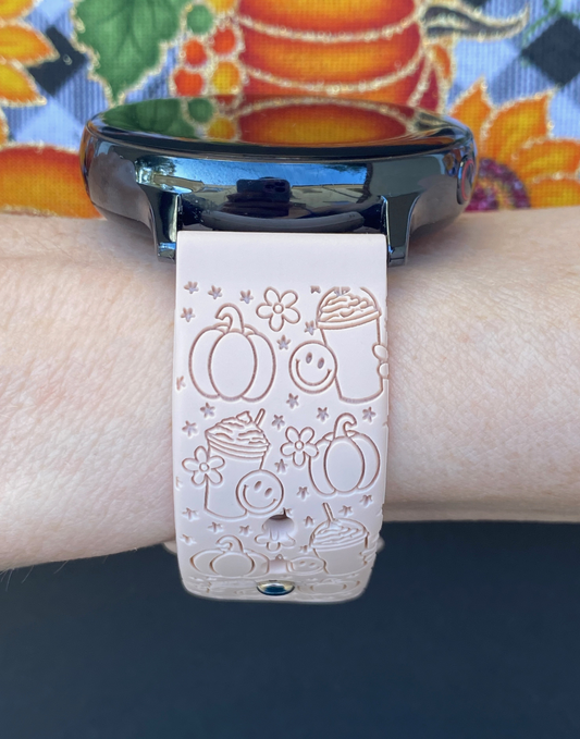 Pumpkin Spice Latte Smiley 20mm Samsung Galaxy Watch Band