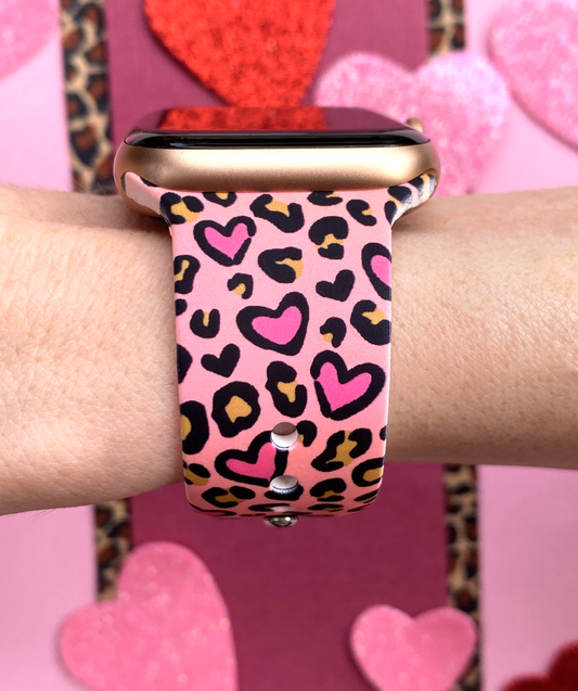 Leopard Hearts Apple Watch Band