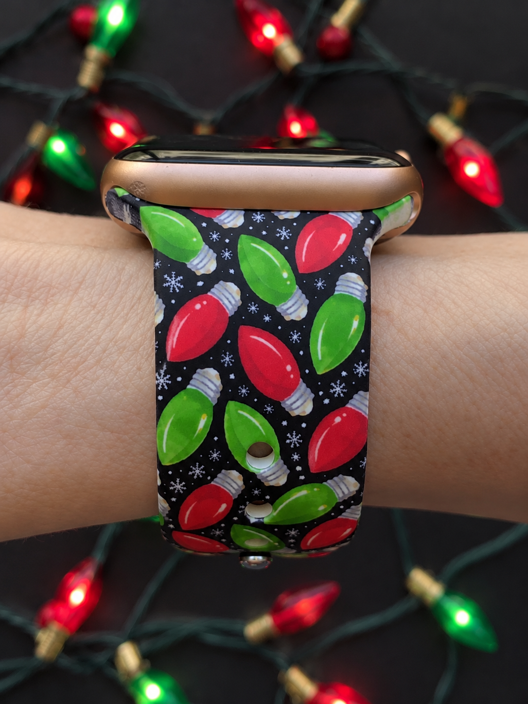 Festive Holiday Lights Watch Band For Apple Watch