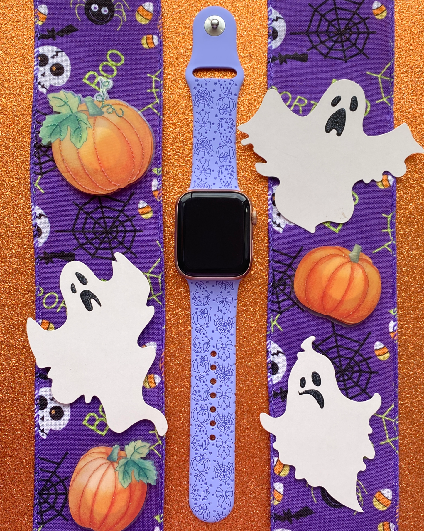 Ghostly Floral Halloween Watch Band For Apple Watch