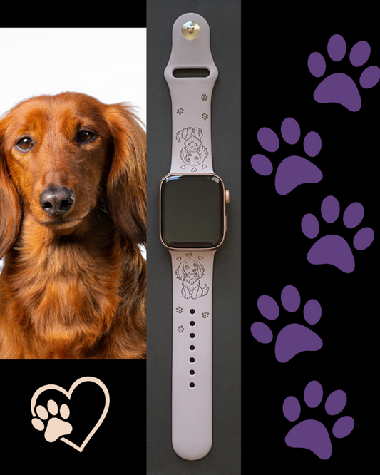 Long Haired Doxie Dachshund Dog Watch Band For Apple Watch