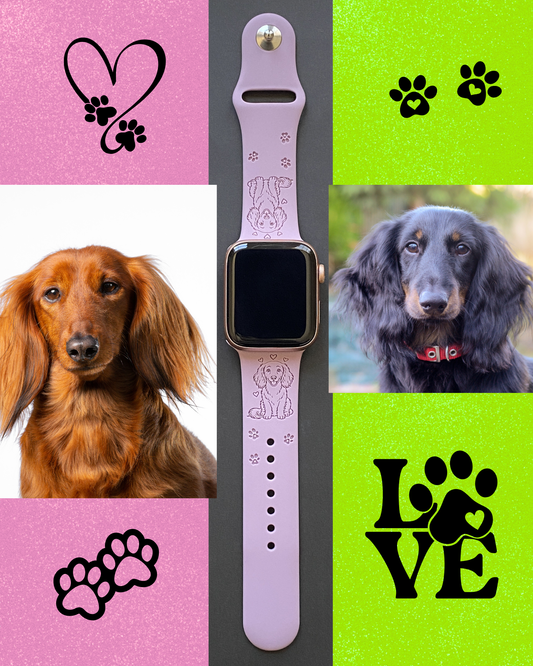 Long Haired Doxie Dachshund Dog Watch Band For Apple Watch