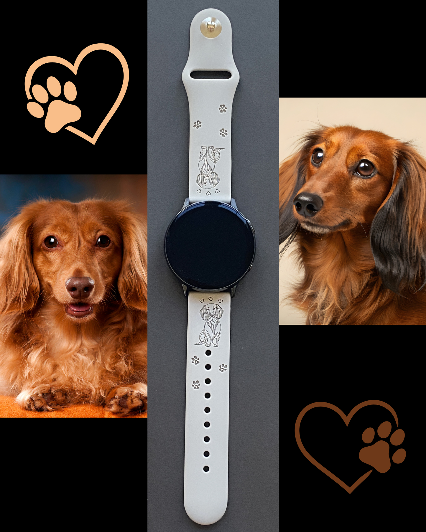 Long Hair Dachshund Dog Samsung Galaxy Watch Band