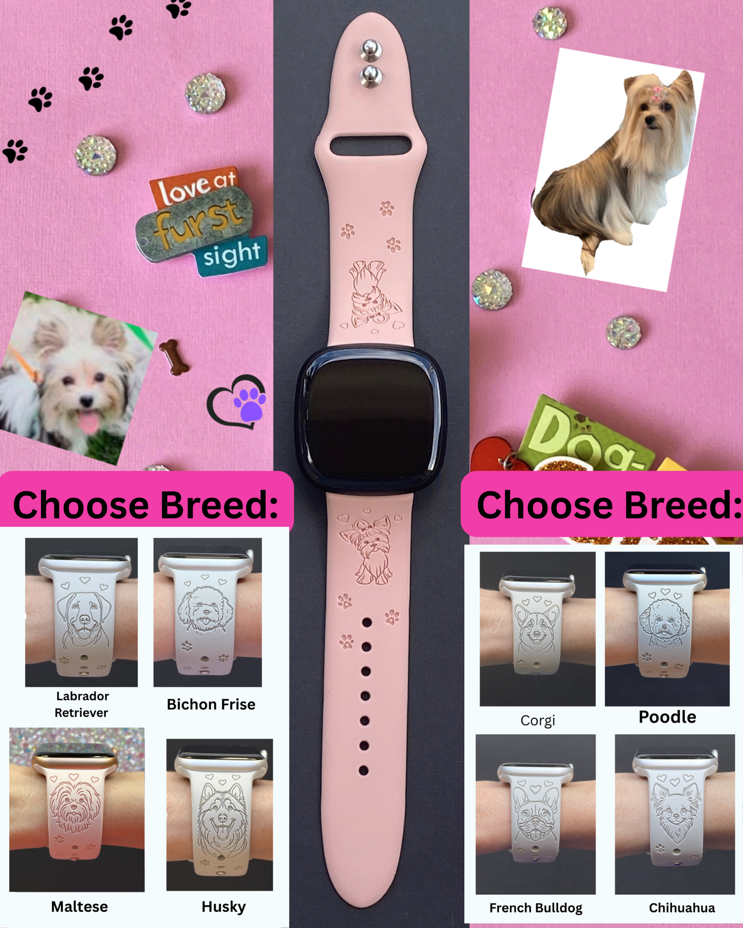 Dog Breed (#2) Fitbit Versa 3/Versa 4/Sense/Sense 2 Watch Band