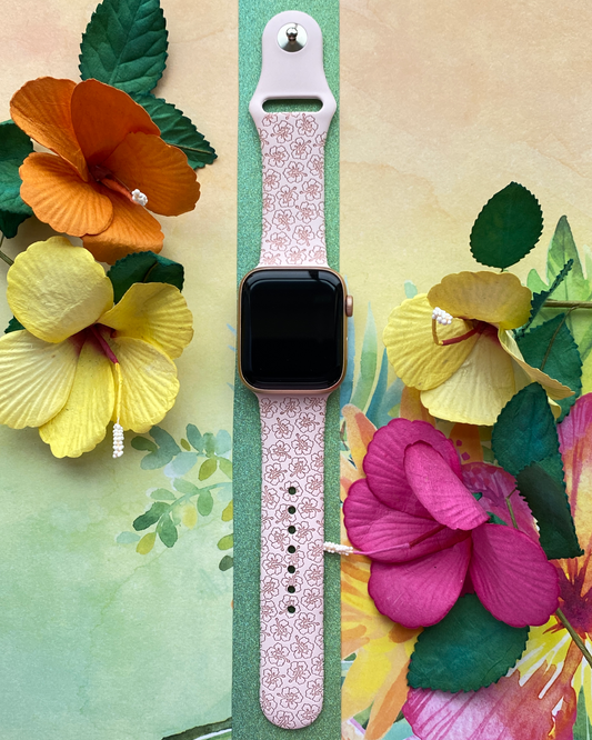 Mini Hibiscus Flowers Watch Band For Apple Watch