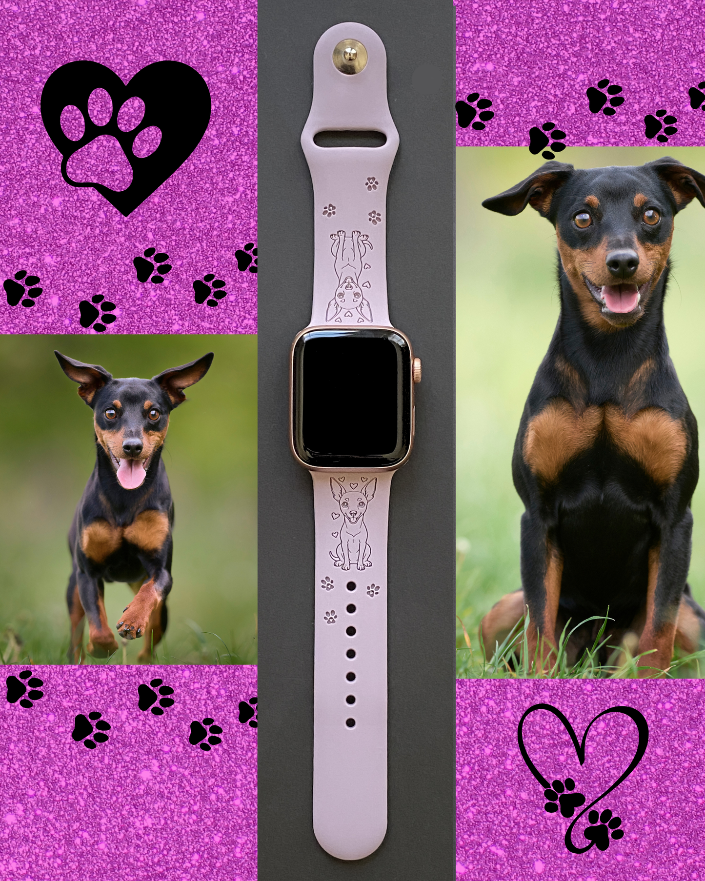 Pinscher Dog Watch Band For Apple Watch