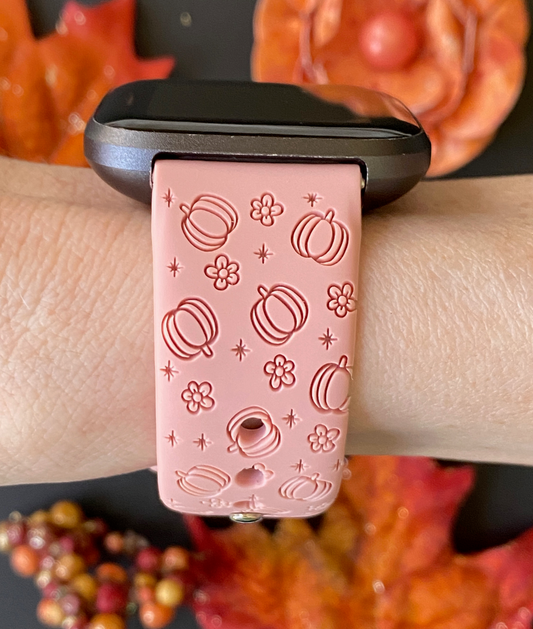 Pumpkin Floral Fitbit Versa 1/2 Watch Band