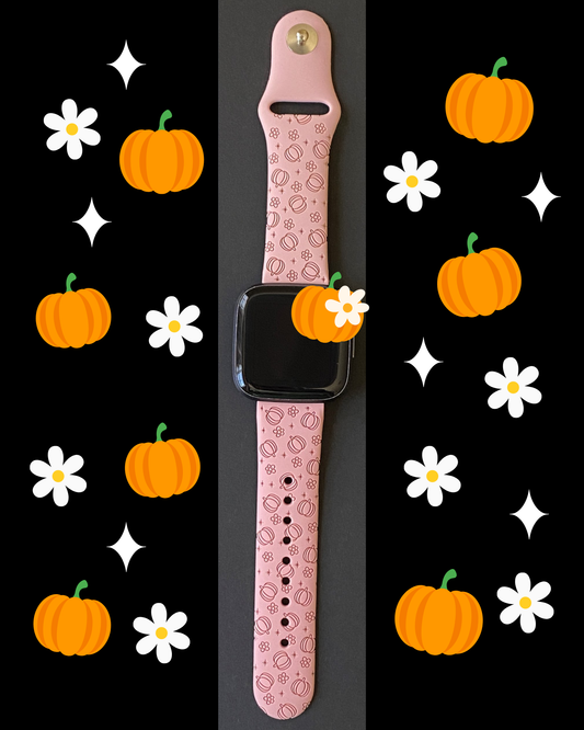 Pumpkin Floral Fitbit Versa 1/2 Watch Band