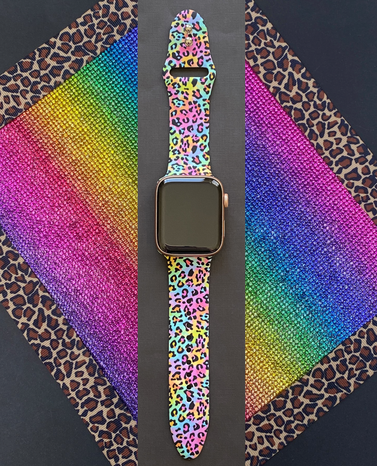 Neon Leopard Watch Band For Apple Watch