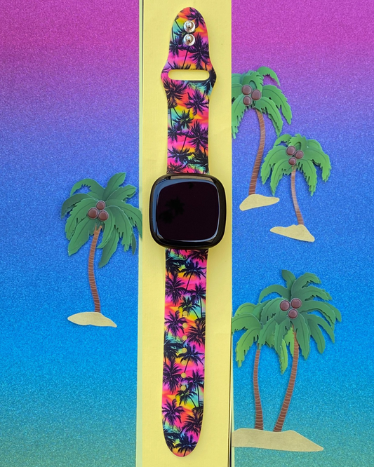 Neon Palms Fitbit Versa 3/Versa 4/Sense/Sense 2 Watch Band