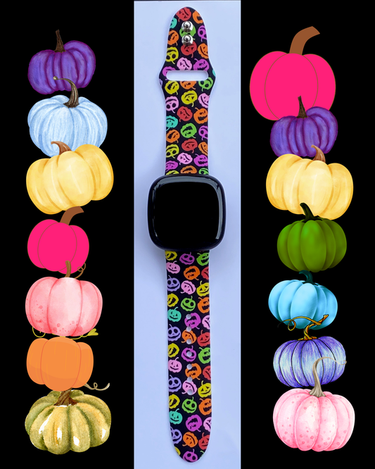 Neon Pumpkins Fitbit Versa 1/2 Watch Band