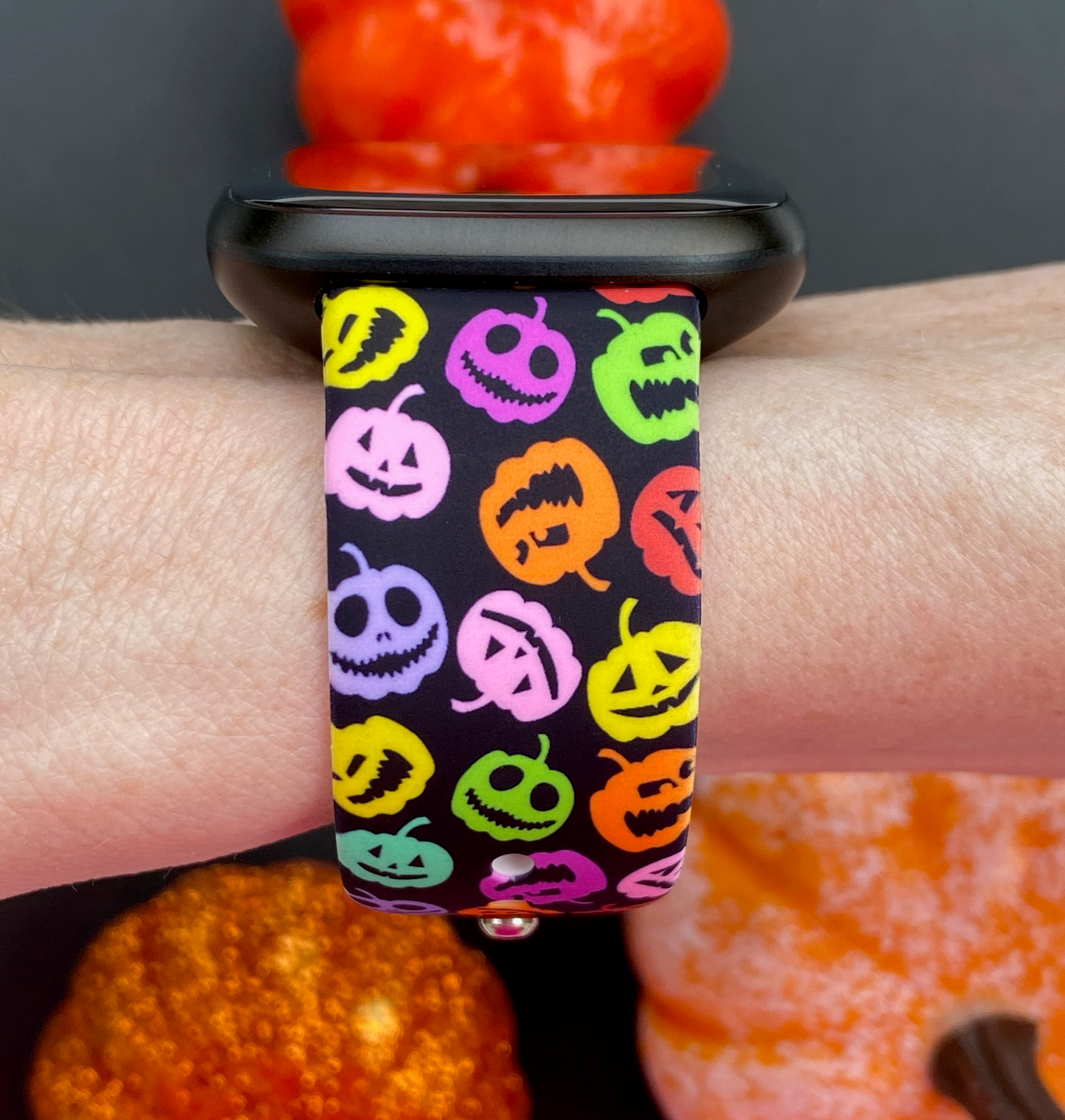 Neon Pumpkins Fitbit Versa 3/Versa 4/Sense/Sense 2 Watch Band