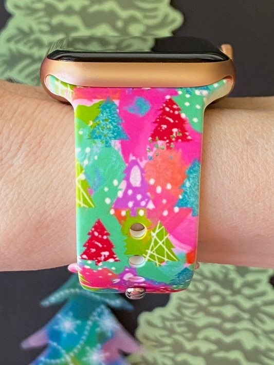 Neon Winter Trees Apple Watch Band