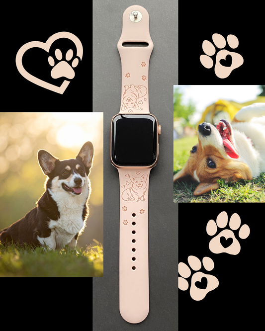 Short Tail Corgi Dog Watch Band For Apple Watch