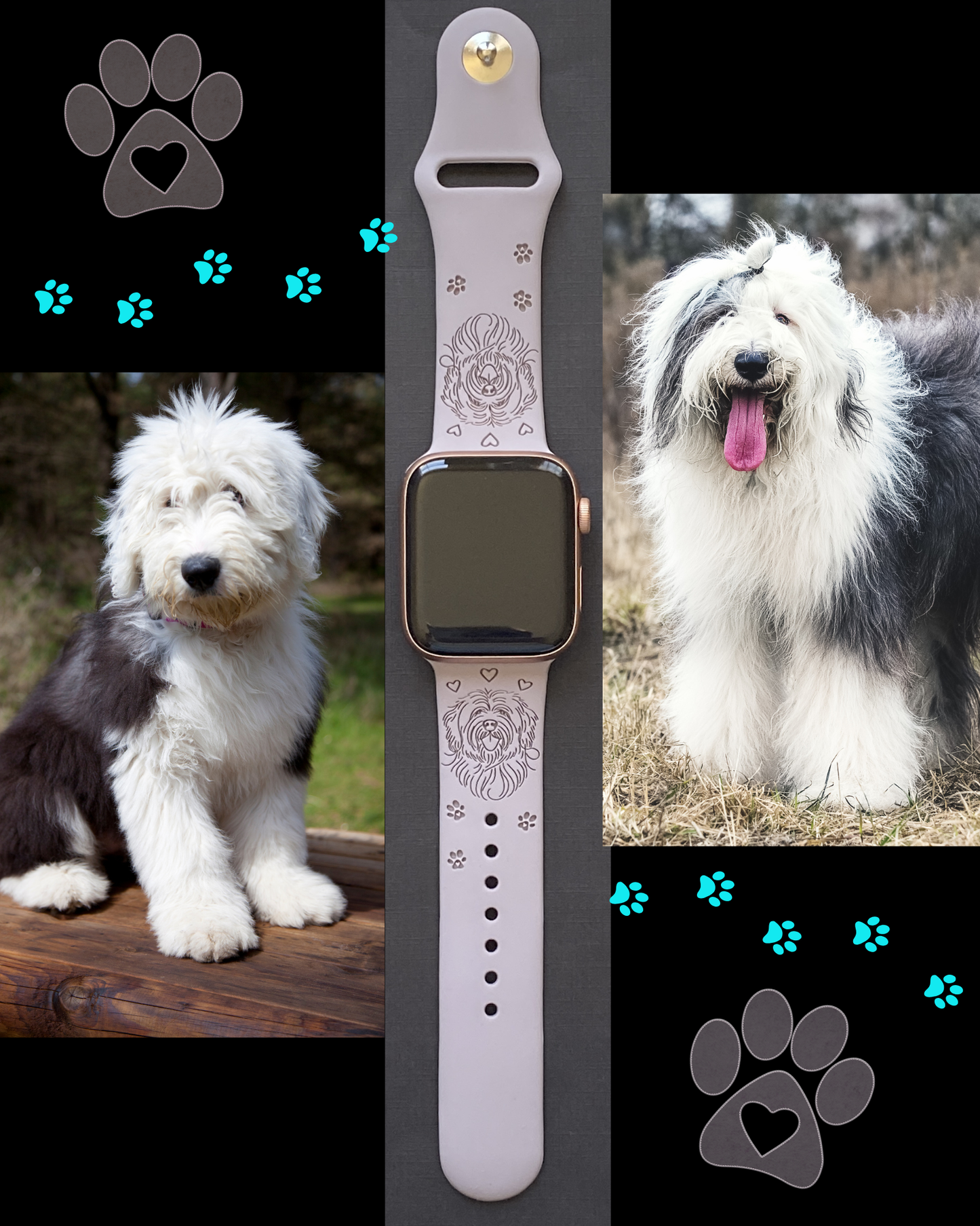 Old English Sheepdog Dog Watch Band For Apple Watch