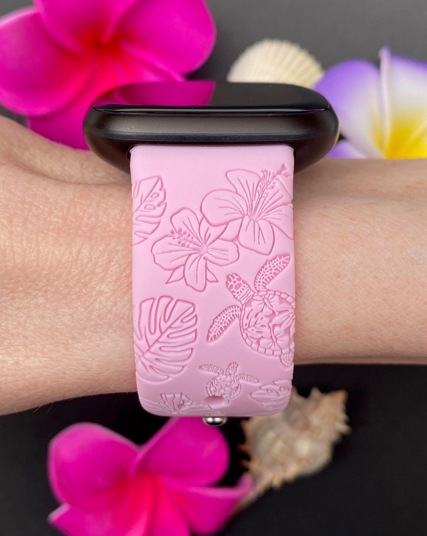 Hibiscus Turtles Fitbit Versa 3/Versa 4/Sense/Sense 2 Watch Band