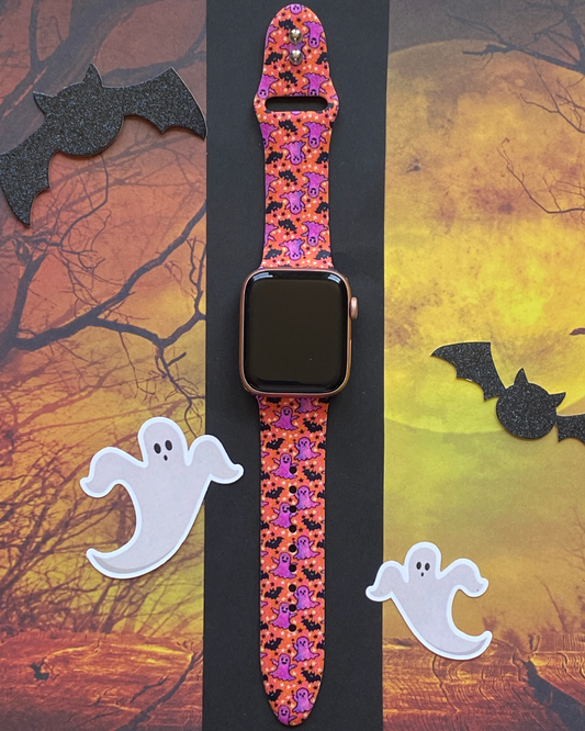 Ghosts and Bats Halloween Watch Band For Apple Watch