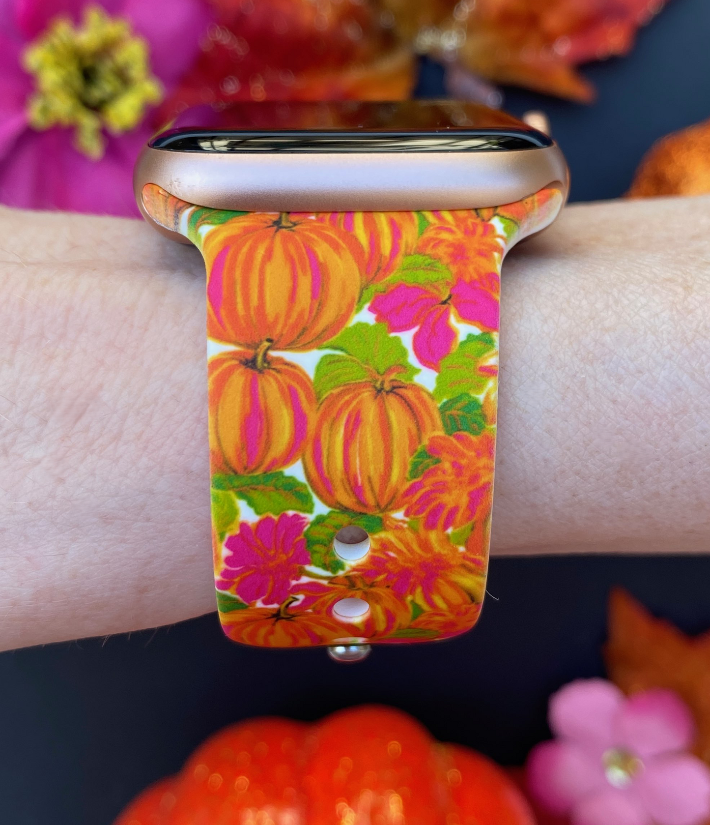 Orange Pumpkins Apple Watch Band