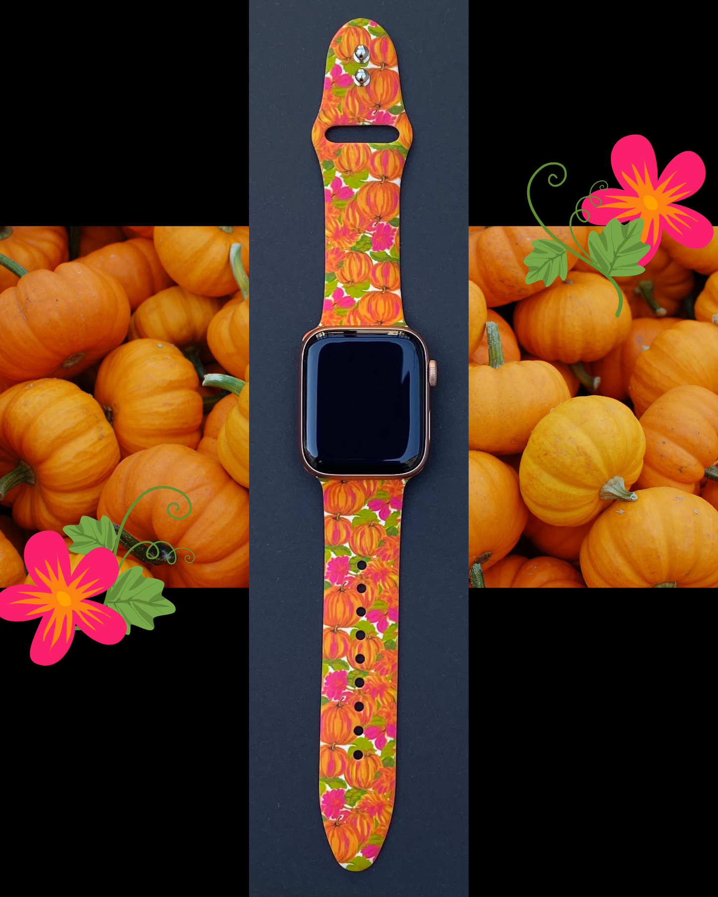 Orange Pumpkins Apple Watch Band