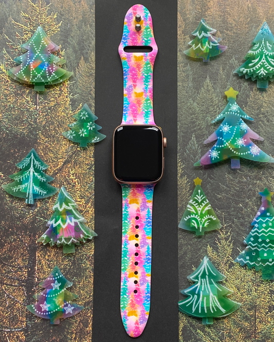 Pastel Christmas Tree Watch Band For Apple Watch