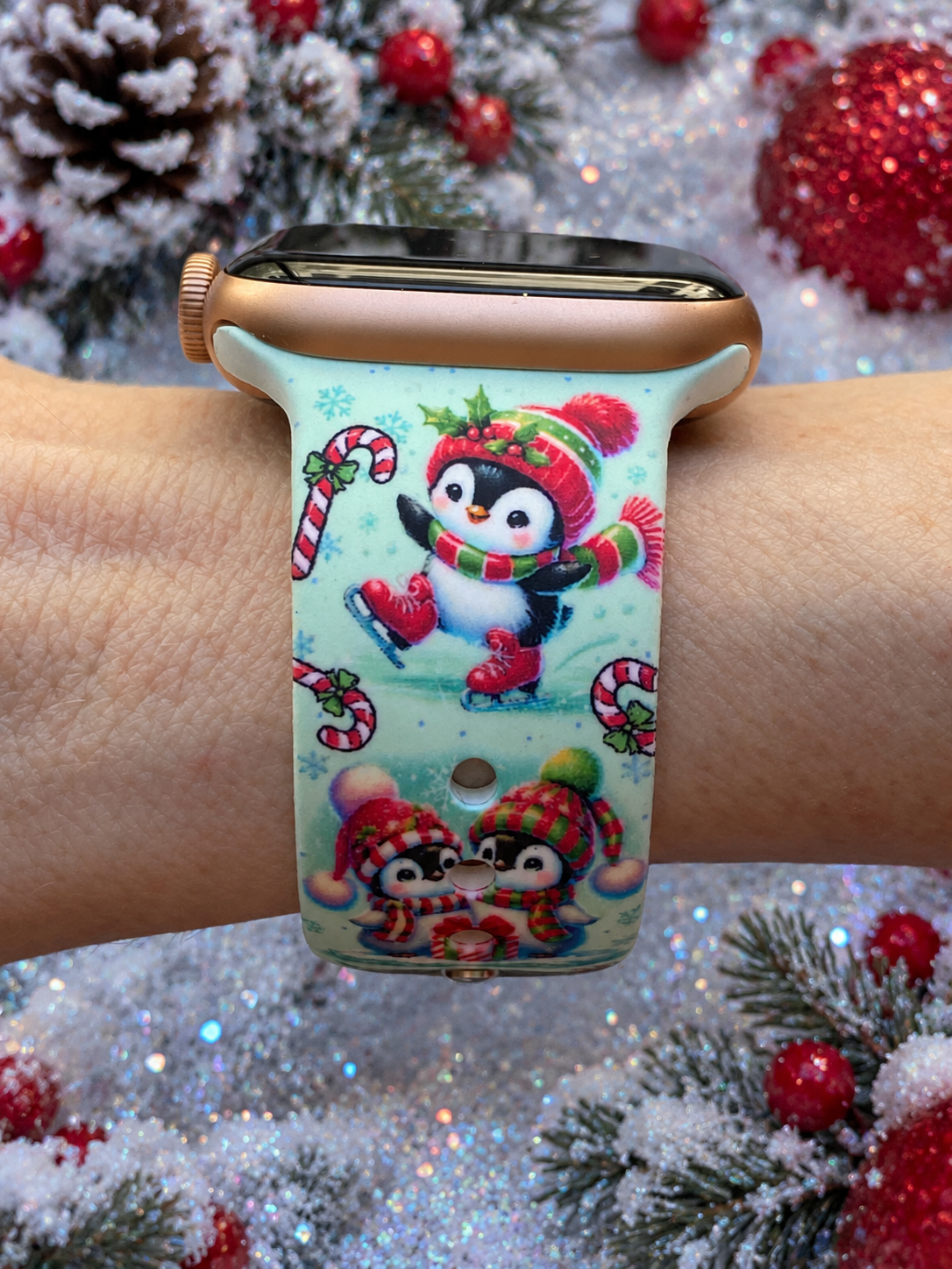 Frosty Winter Penguins Watch Band For Apple Watch